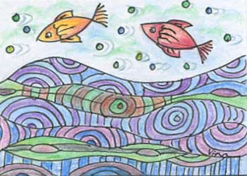 "Flying Fish" by Vina Yang, Verona WI - Colored Pencil
